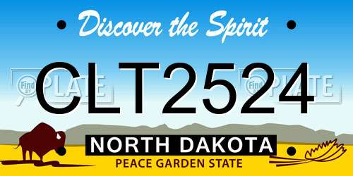 CLT2524 North Dakota License Plate