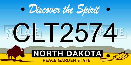 CLT2574 North Dakota License Plate