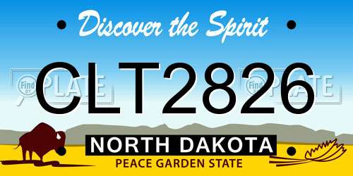 CLT2826 North Dakota License Plate