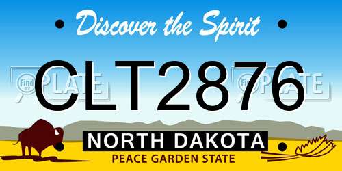 CLT2876 North Dakota License Plate