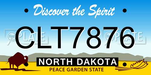 CLT7876 North Dakota License Plate
