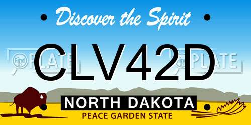 CLV42D North Dakota License Plate