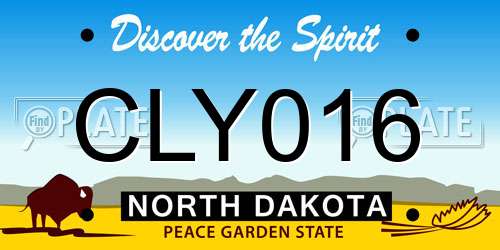 CLY016 North Dakota License Plate