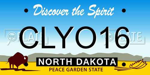 CLYO16 North Dakota License Plate