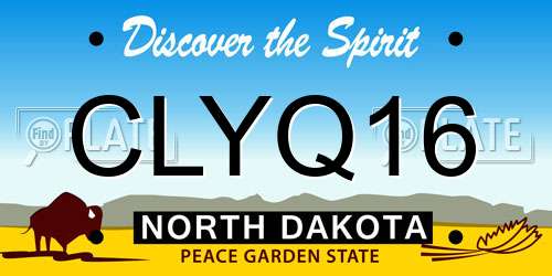 CLYQ16 North Dakota License Plate
