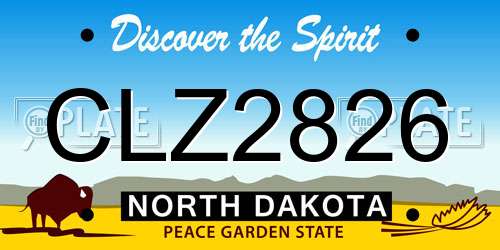 CLZ2826 North Dakota License Plate