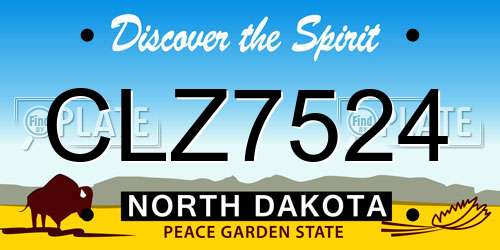 CLZ7524 North Dakota License Plate