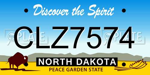 CLZ7574 North Dakota License Plate