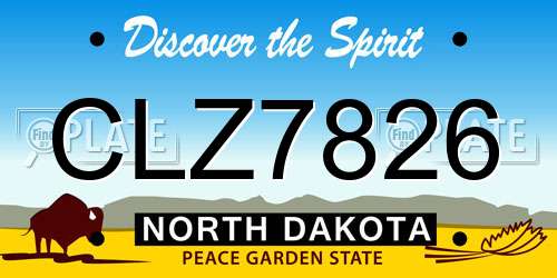 CLZ7826 North Dakota License Plate