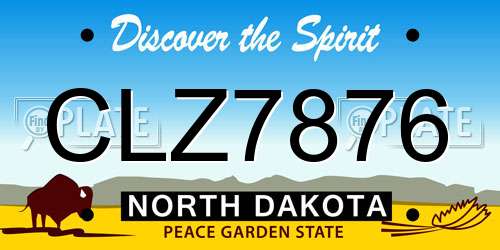 CLZ7876 North Dakota License Plate
