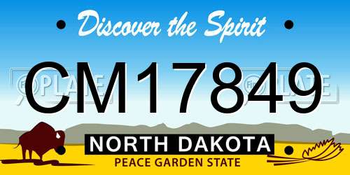 CM17849 North Dakota License Plate