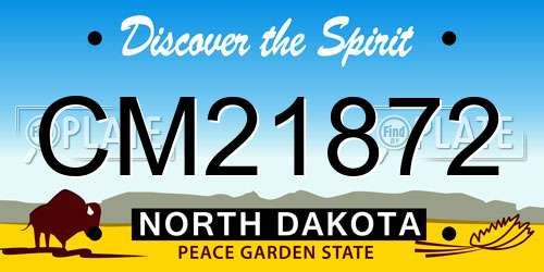 CM21872 North Dakota License Plate