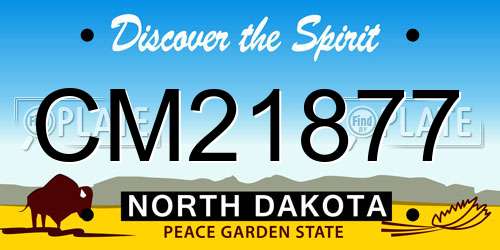 CM21877 North Dakota License Plate