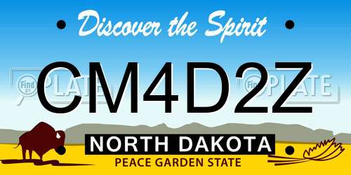 CM4D2Z North Dakota License Plate