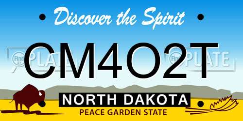 CM4O2T North Dakota License Plate