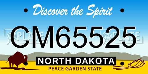 CM65525 North Dakota License Plate