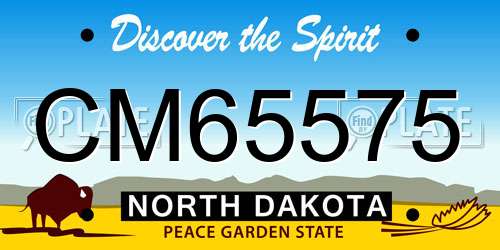 CM65575 North Dakota License Plate