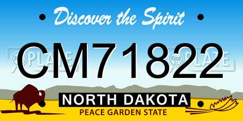 CM71822 North Dakota License Plate