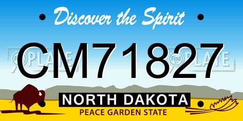 CM71827 North Dakota License Plate
