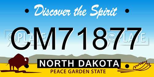 CM71877 North Dakota License Plate