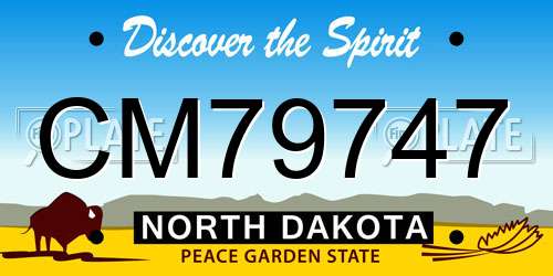 CM79747 North Dakota License Plate