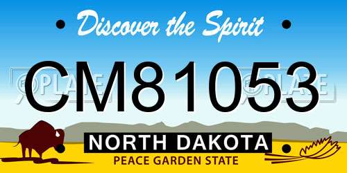 CM81053 North Dakota License Plate