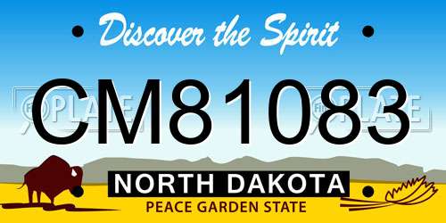 CM81083 North Dakota License Plate