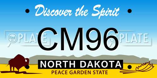 CM96 North Dakota License Plate
