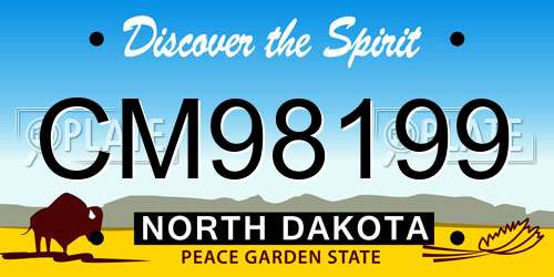 CM98199 North Dakota License Plate