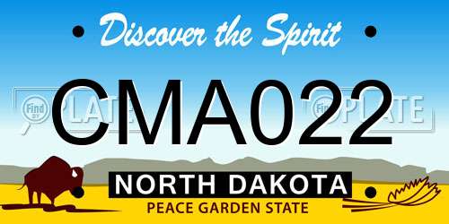 CMA022 North Dakota License Plate
