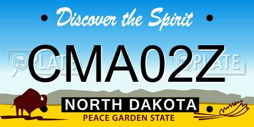 CMA02Z North Dakota License Plate