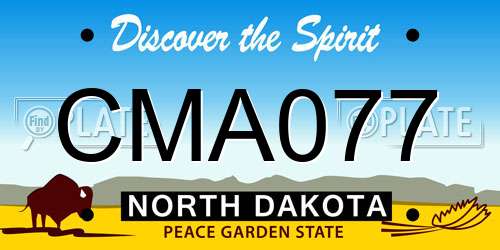 CMA077 North Dakota License Plate