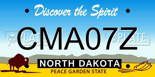 CMA07Z North Dakota License Plate