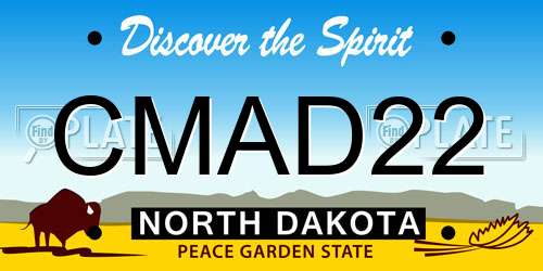 CMAD22 North Dakota License Plate