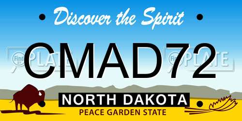 CMAD72 North Dakota License Plate