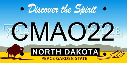 CMAO22 North Dakota License Plate