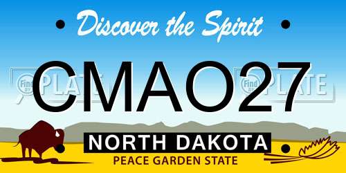 CMAO27 North Dakota License Plate