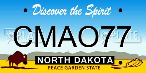 CMAO77 North Dakota License Plate