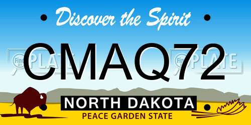CMAQ72 North Dakota License Plate