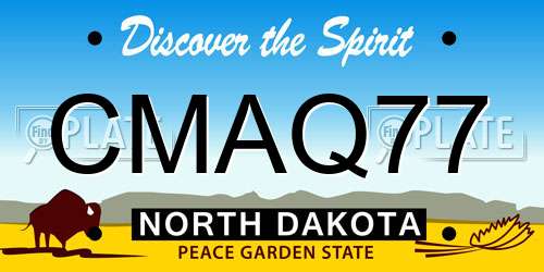 CMAQ77 North Dakota License Plate