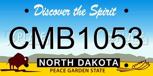 CMB1053 North Dakota License Plate