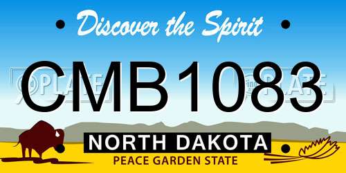 CMB1083 North Dakota License Plate