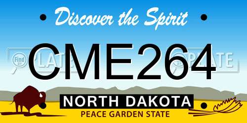 CME264 North Dakota License Plate