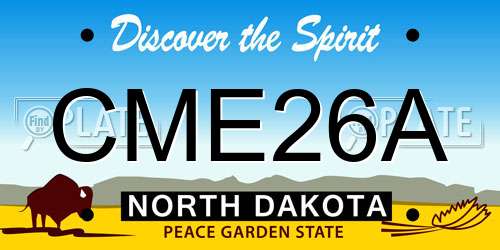 CME26A North Dakota License Plate