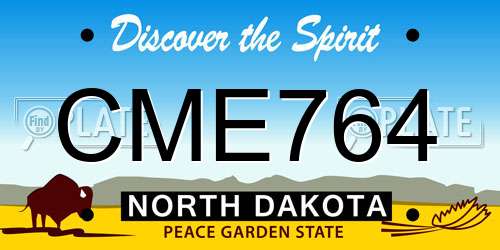 CME764 North Dakota License Plate