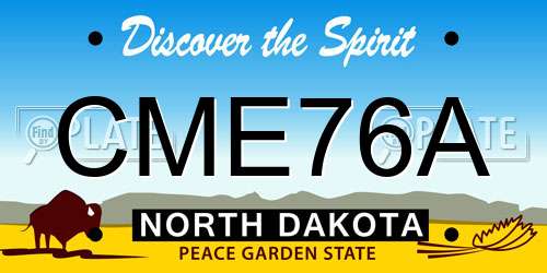 CME76A North Dakota License Plate