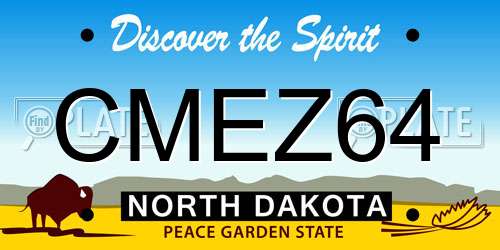 CMEZ64 North Dakota License Plate