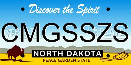 CMGSSZS North Dakota License Plate