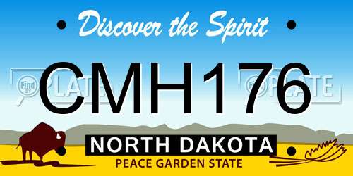CMH176 North Dakota License Plate