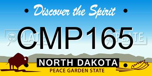 CMP165 North Dakota License Plate